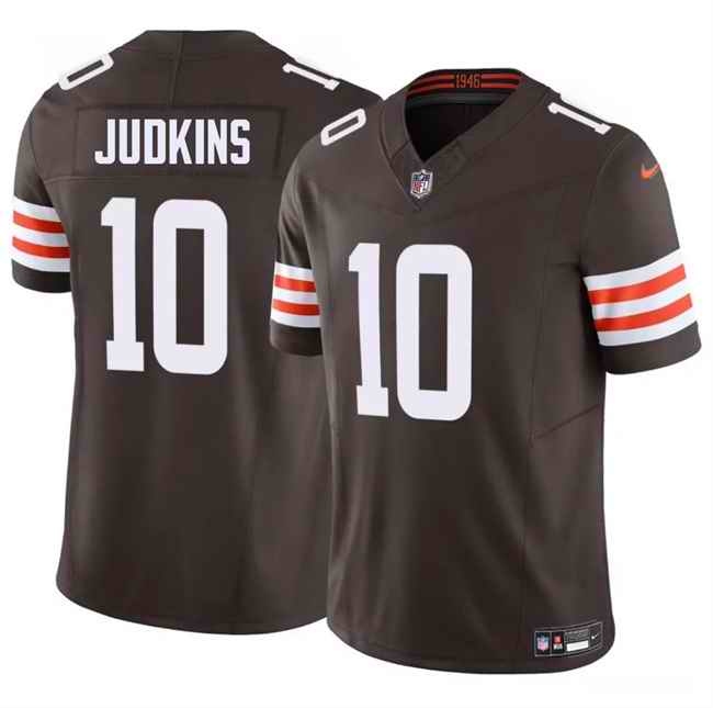 Men's Cleveland Browns #10 Quinshon Judkins Brown 2025 Draft F.U.S.E. Vapor Limited Stitched Football Jersey